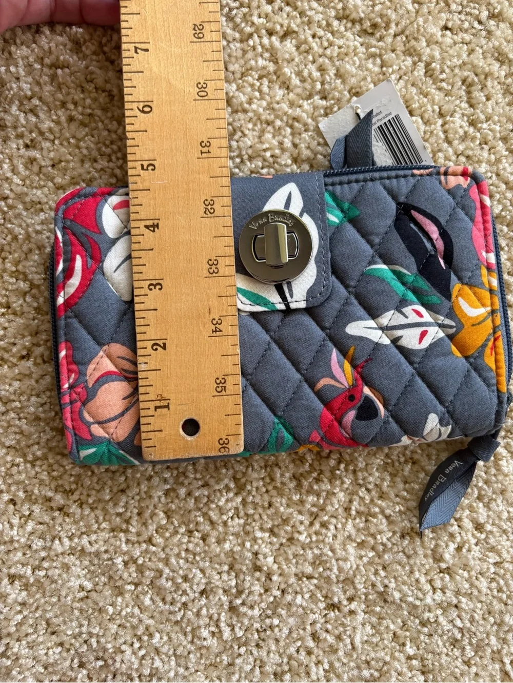 Vera Bradley Coastal Paradise RFID Turnlock Wallet Tropical Toucan Floral NWT - Picture 7 of 8